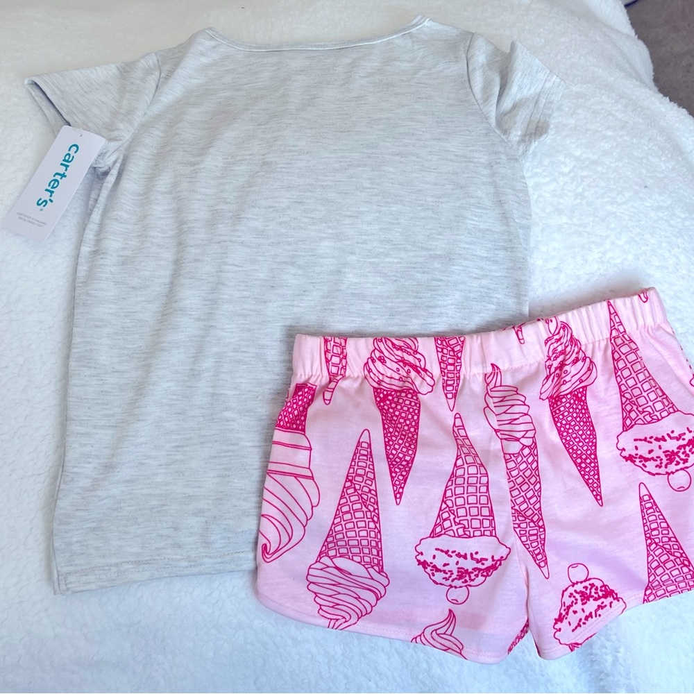 Carter’s girls pajama short/shirt set size 6 Grey/pink - Picture 4 of 4